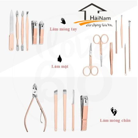(FREESHIP) BỘ KÌM BẤM MÓNG TAY 18 CHI TIẾT HỒNG SIÊU CUTEE