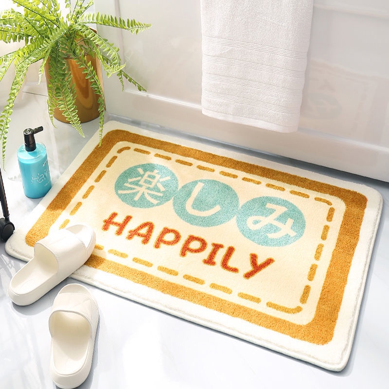 Thảm lót cửa chùi chân Thấm Hút Nước Họa Tiết Hoạt Hình Dễ Thương