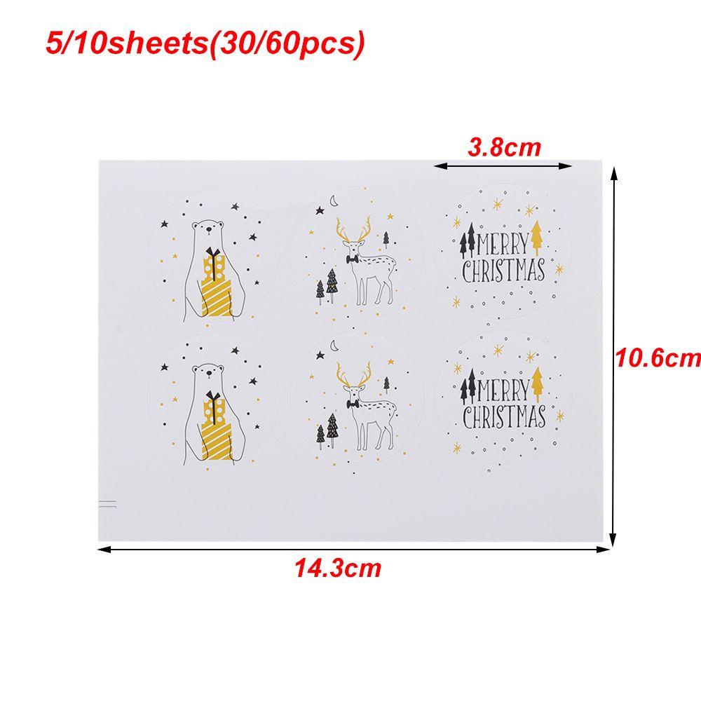 Bộ 30 / 60 Sticker Giấy Dán Trang Trí Hộp Bánh Kẹo Giáng Sinh
