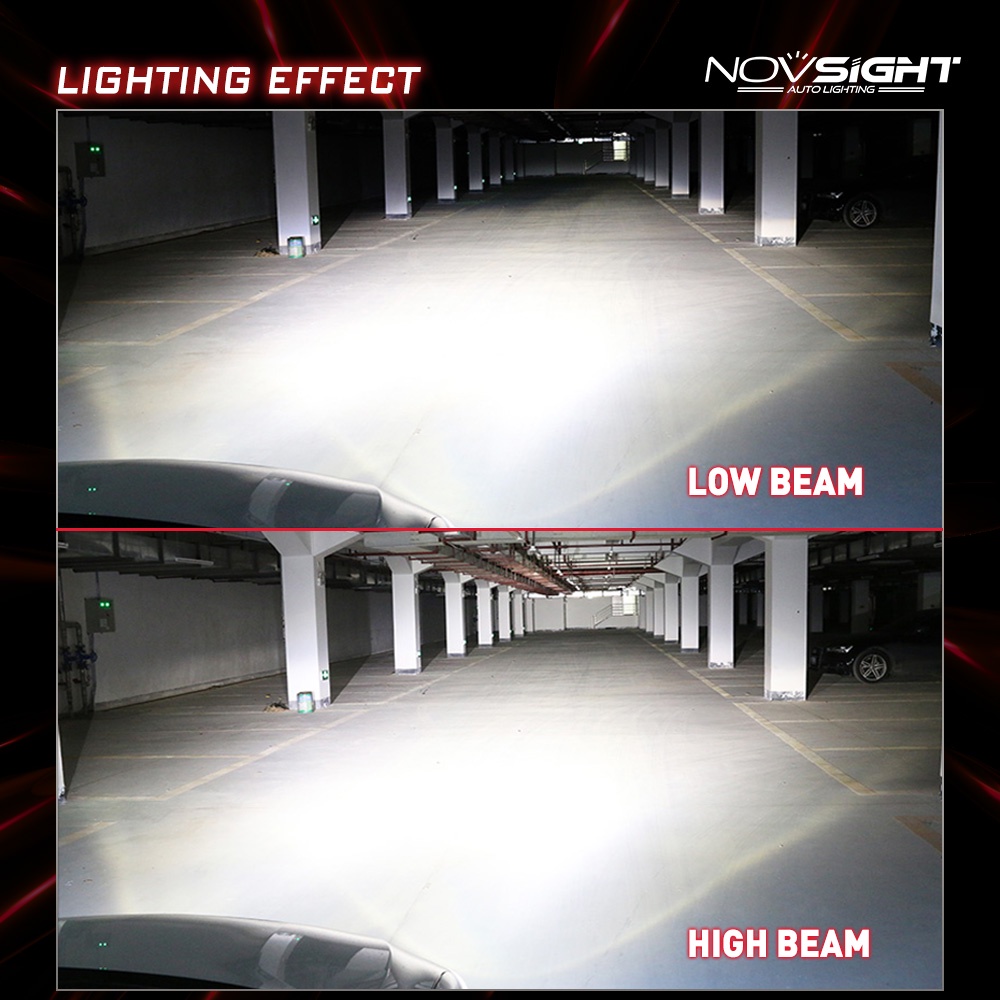 Novsight Bộ 2 bóng đèn LED N11 H4 H7 H11 60W 10000LM 6000K ánh sáng trắng dùng để trang trí xe hơi