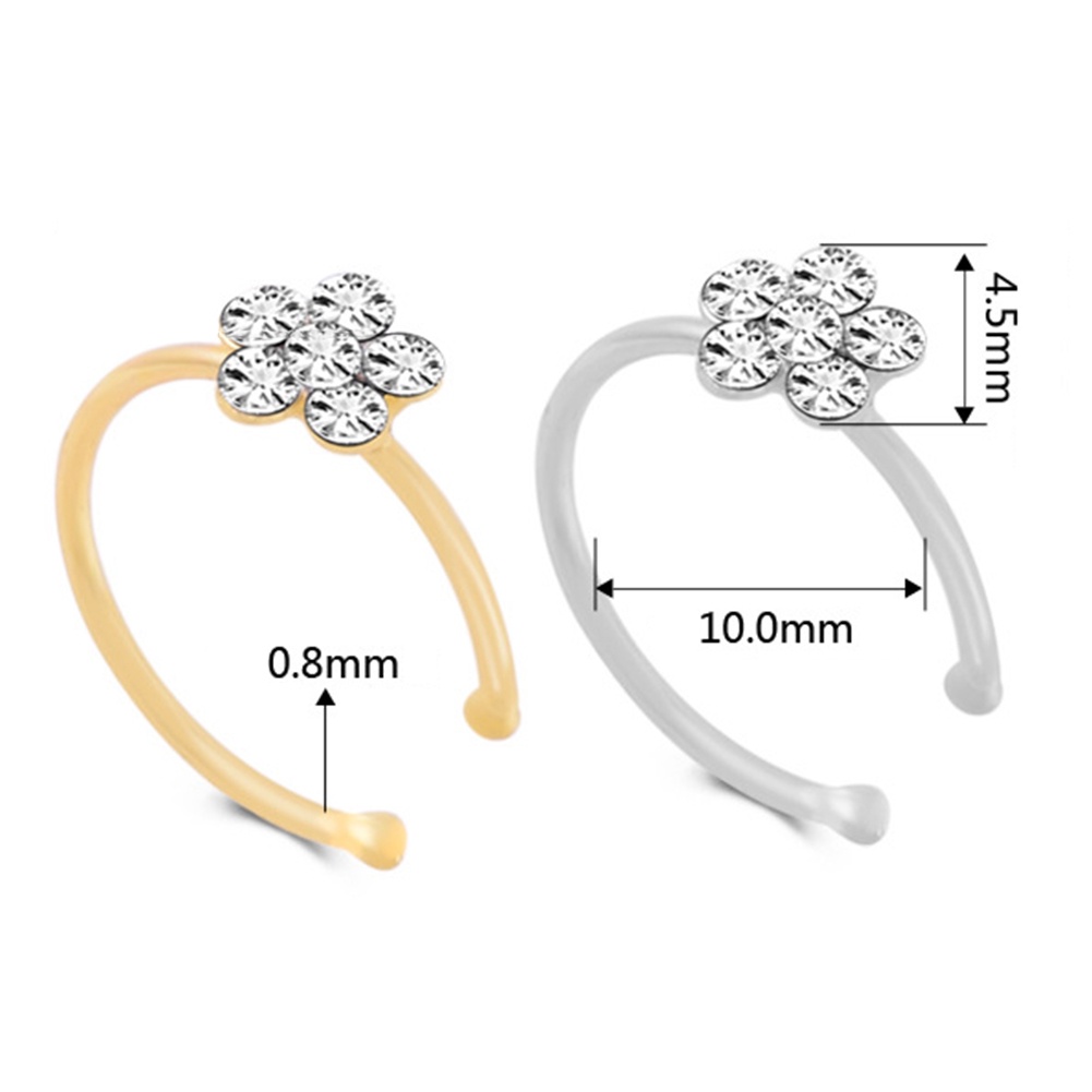 Khuyên Xỏ Mũi / Môi / Tai Không Cần Khoan Lỗ Đính Đá Zircon Giả Cho Nữ