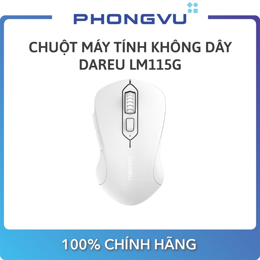 Chuột máy tính không dây Dareu LM115G (Trắng) - Bảo hành 24 tháng