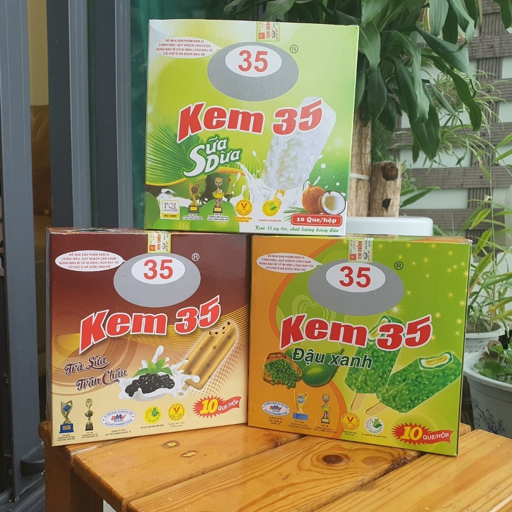 Kem Tràng Tiền 35 - Hộp 10 que kem 3 vị HOT [Hà Nội - Giao nhanh 30 phút Nowship & Grab] - Thảo Anh Ice Cream