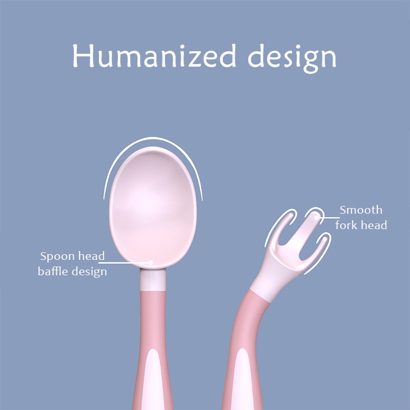 Bộ Muỗng Nĩa Tập Ăn Cho Bé Bằng Silicone