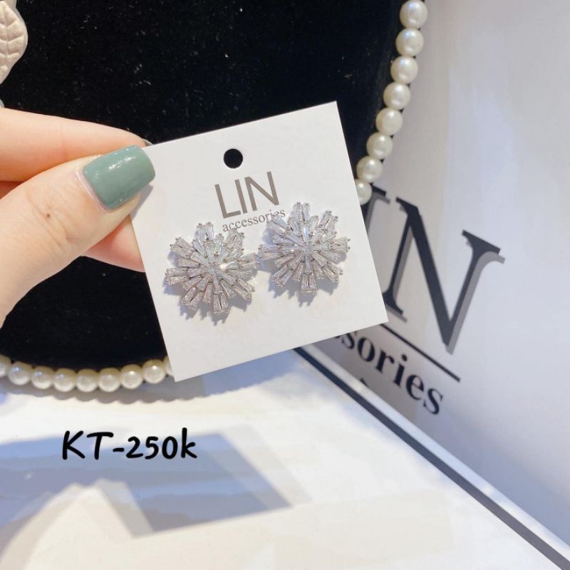 Khuyên Tai S925 Đá Sáng Lấp Lánh - Bông Tai Đi Tiệc Hàng QC Loại 1