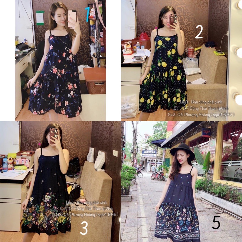 Váy lanh hai dây thái