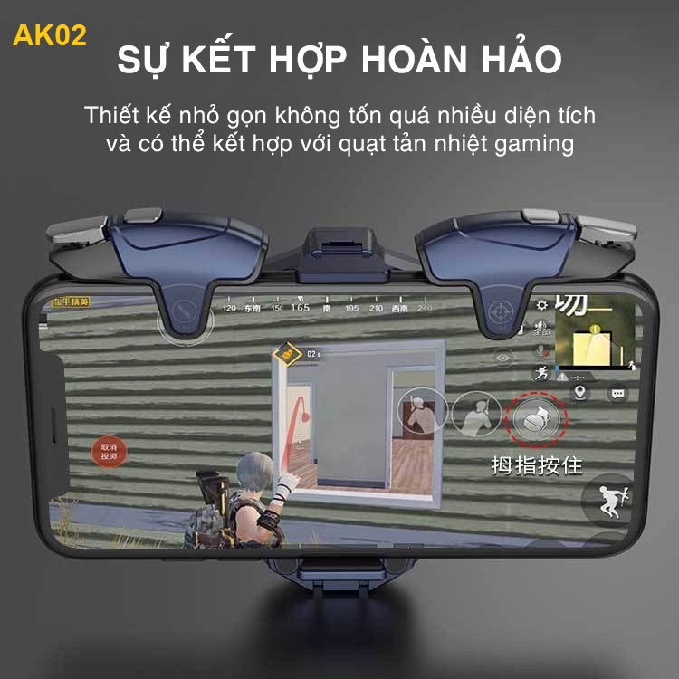 Nút bắn Pubg, FF, Rol mobile memo Ak05-AK02, nút bấm auto tap 30 nhịp/s , nút gaming tặng kèm 4 bao tay siêu nhạy game.