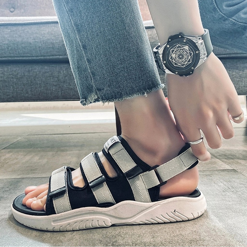 Sandal nam nữ US23 mới - Giày sandal đế bệt chất lượng cao - quai sau tháo rời