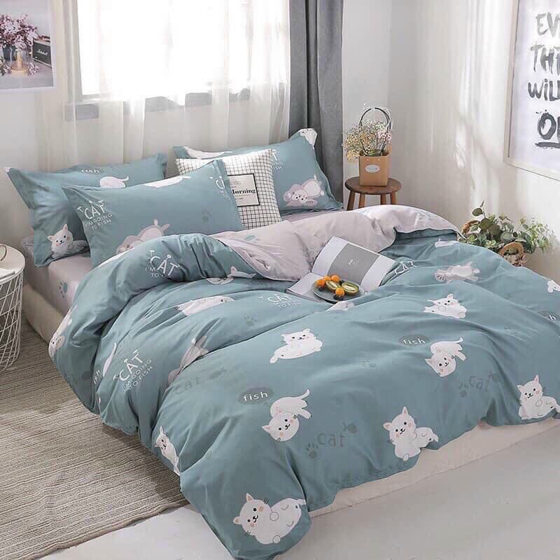 Bộ ga cotton poly kèm 2 vỏ gối nằm ,hàng nhập khẩu , đủ size , đa dạng màu chọn