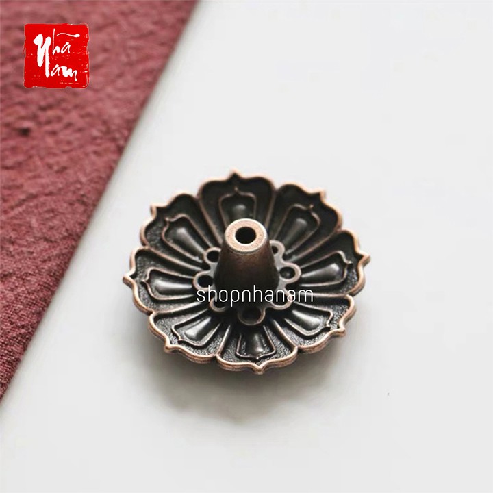 Đế cắm nhang vòng, đặt hương cây hình hoa sen cách điệu thắp hương để lư trầm phụ kiện thác khói