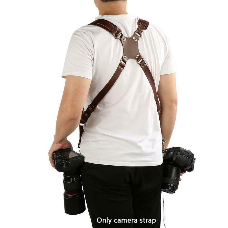Dây Da Đeo Máy Ảnh Canon Nikon Hai Dây Đeo Vai Mới 2020