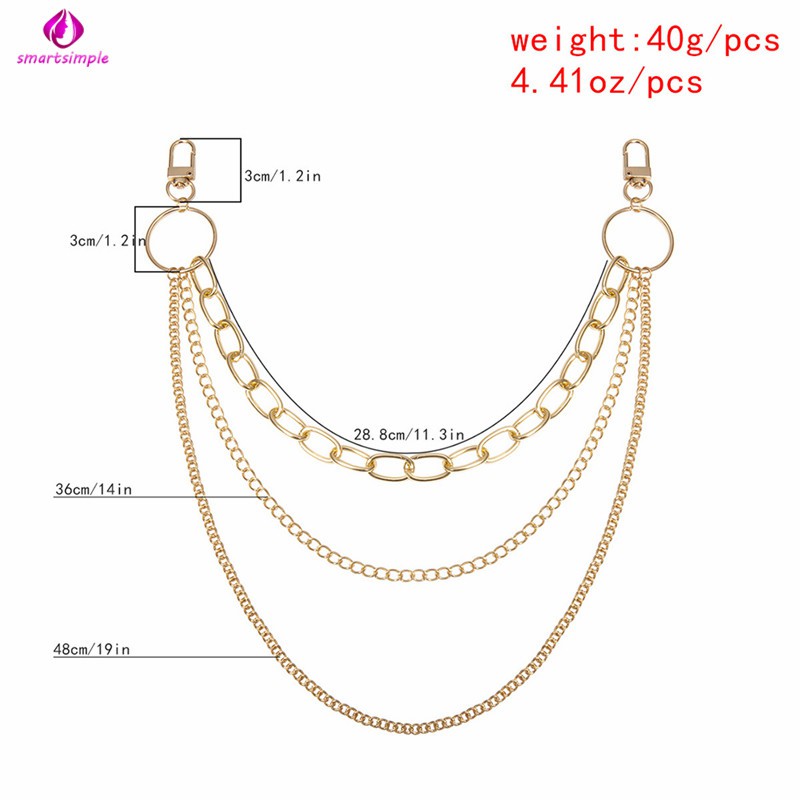 Dây xích phối dây tua gắn quần thời trang cho nữ