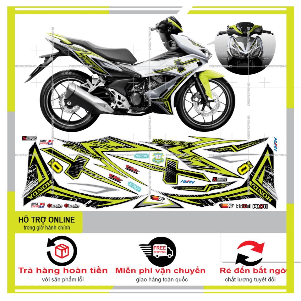 TEM XE WINNER X DÁN XE BẠC K03 -- SHIN DECAL 2