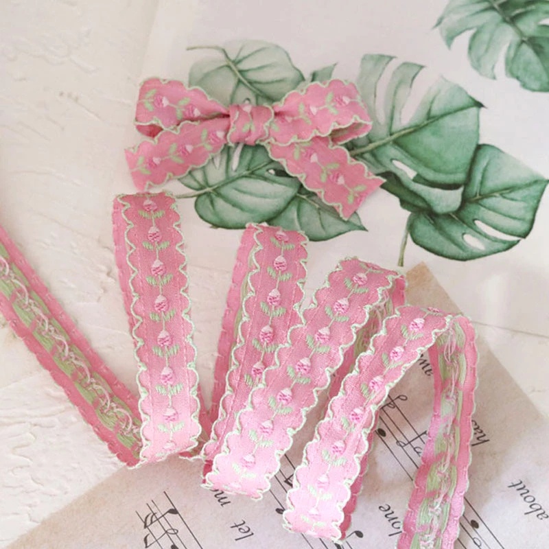Vải Ren Thêu Hoa 1 Yard 1.6cm Tự Làm Phụ Kiện May Vá