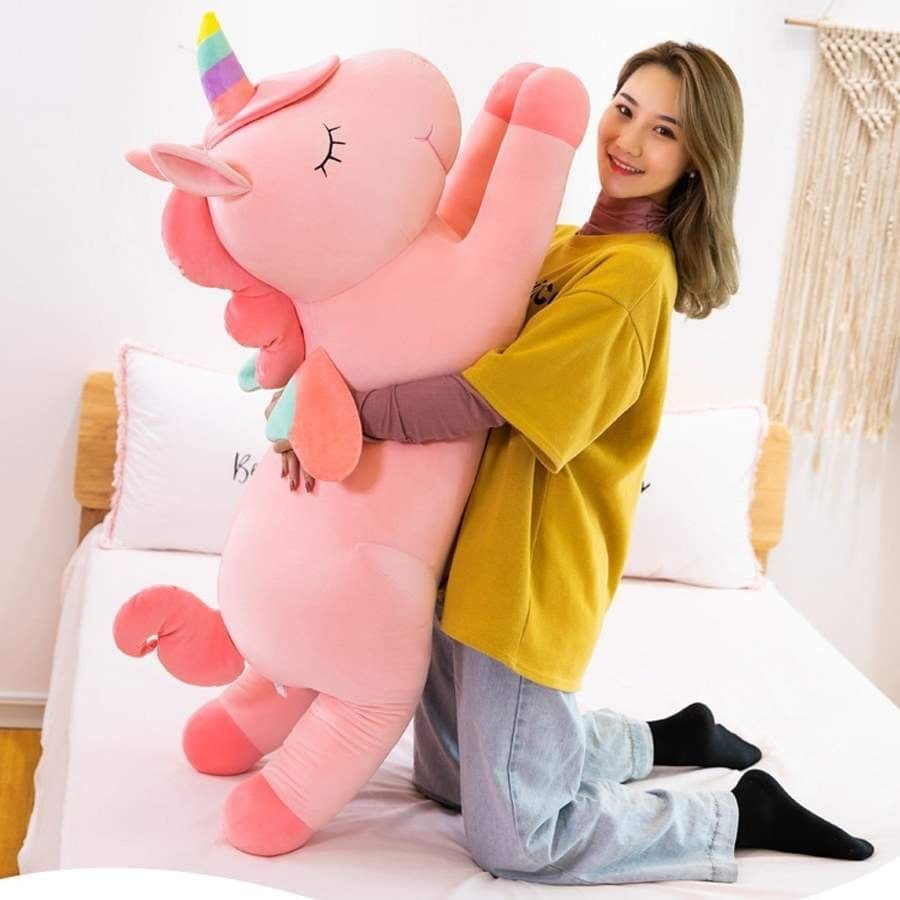 Gấu bông kì lân pony, kỳ lân unicon 1 sừng size 40cm- 1m2, thú nhồi bông cao cấp vải miniso mịn VIP