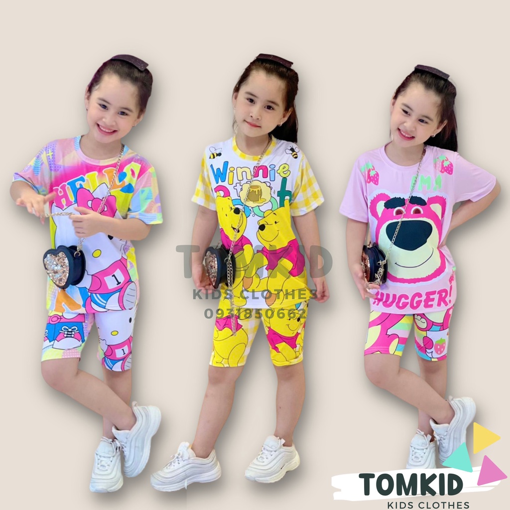 Đồ bộ cho bé gái set đồ bé gái chất thun lạnh chính phẩm loại 1 dày dặn không nhão vải 10-40kg Tomkids