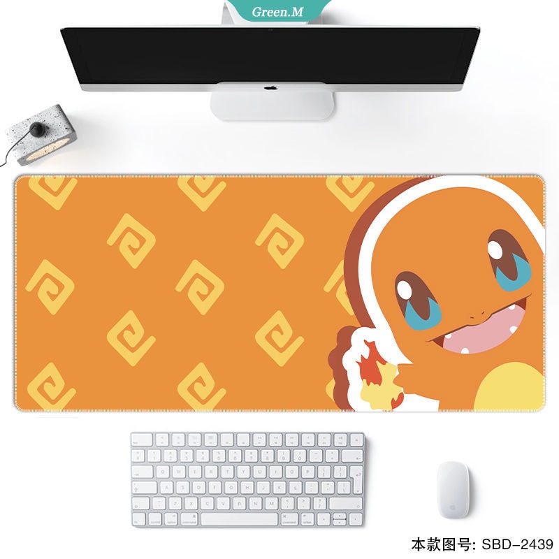 Tấm Lót Chuột Chơi Game Cỡ Lớn Chống Trượt In Hình Pokemon Pikachu Bằng Cao Su Bền Dành Cho Máy Tính/Bàn Phím/Máy Tính Để Bàn