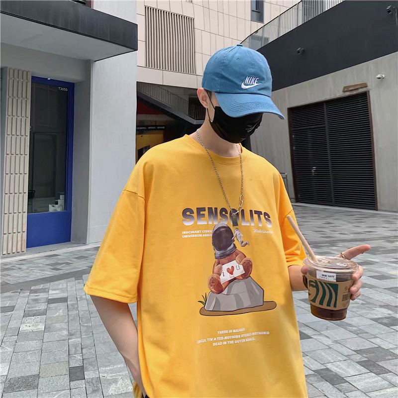 Áo thun unisex nam nữ tay lỡ phông form rộng SENSOLIST teen cổ tròn oversize cotton giá rẻ màu đen trắng tee pull | BigBuy360 - bigbuy360.vn