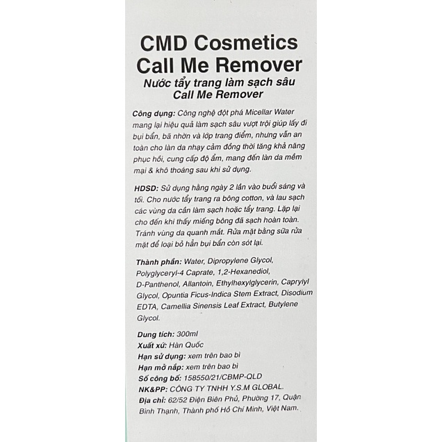 Sữa Rửa Mặt Call Me Cleanser Giảm Mụn Chiết Xuất Xương Rồng Chống Lão Hoá 150ml- CMD Cosmetics - Call Me Duy