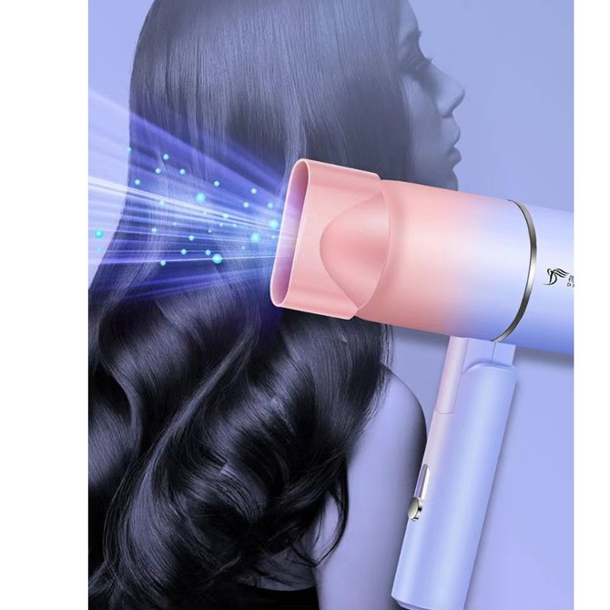 Máy sấy tóc mini deliya 2600 gấp gọn tạo kiểu ánh sáng xanh bảo vệ tóc, bảo hành 12 tháng
