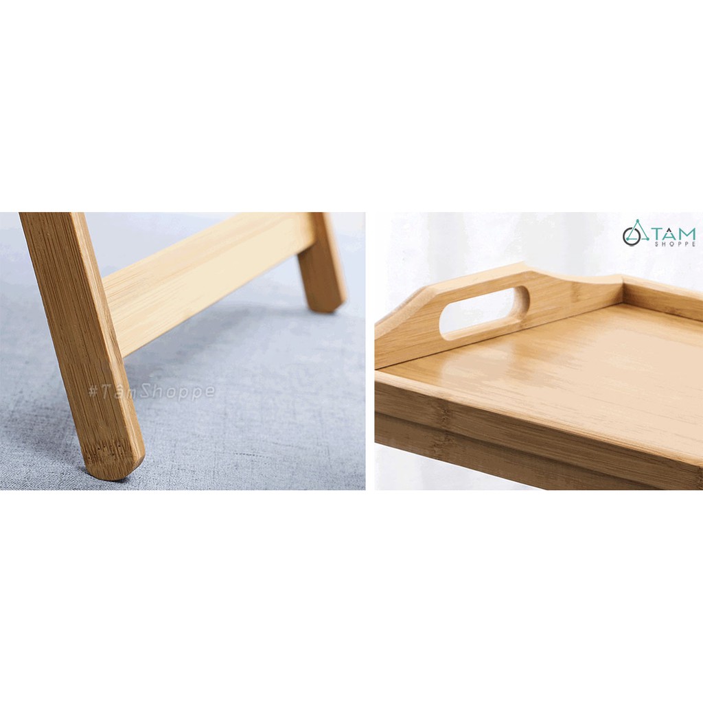 [GỖ CAO CẤP] Khay gỗ bàn trà chân gấp gọn ngồi bệt gỗ tre cao cấp W-BAN-01
