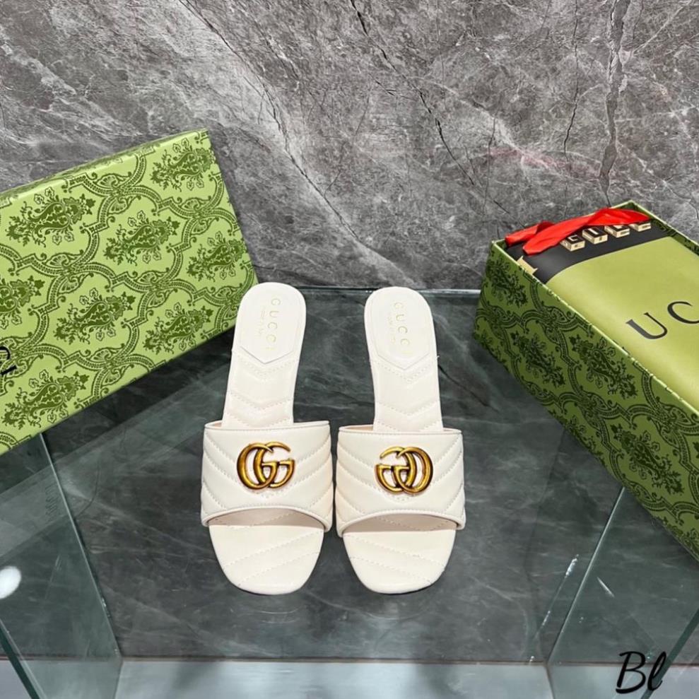 Guốc Gucci Trần Chỉ 2 Màu Trắng Xanh Full Size 35-39