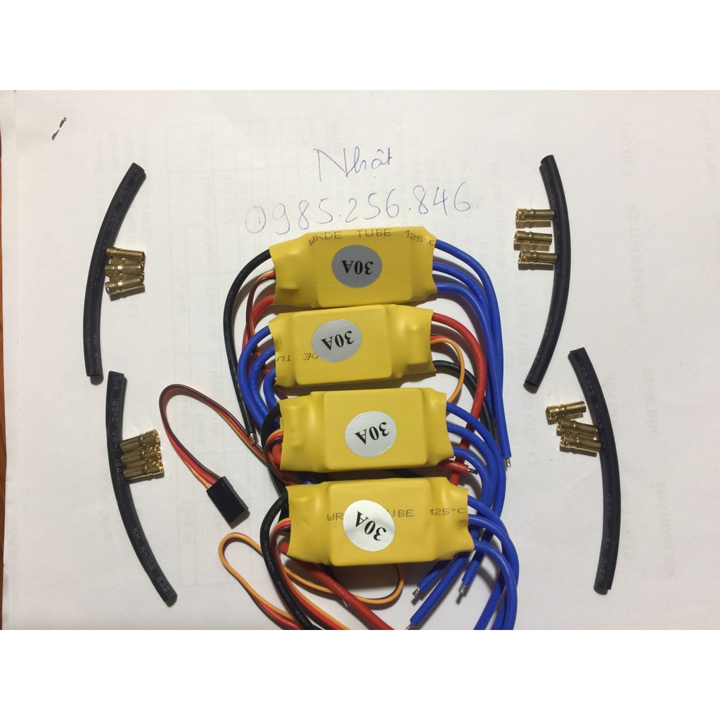 Bộ điều tốc 30A (dưới 1400kv), 40A không chổi than (esc không chổi than), Đã gồm jack chuối