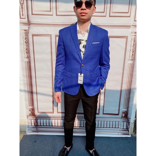 Áo vest nam màu xanh, cao cấp siêu sang