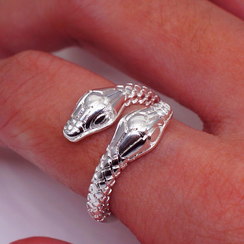 Aifei Jewellery Women Ring Snake Mosaic Diamond 925 Sterling Silver R383