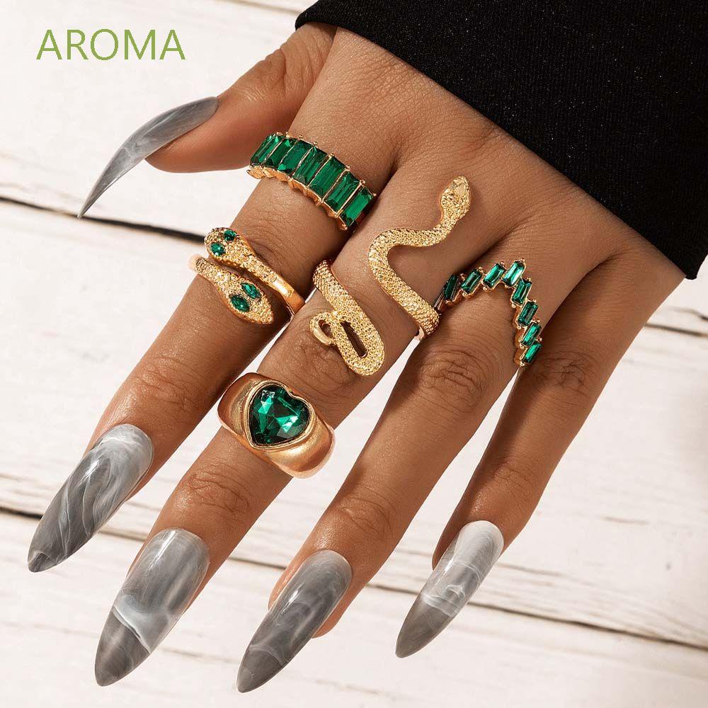 Bộ nhẫn đeo ngón tay hình rắn phong cách gothic vintage thời trang cho nữ