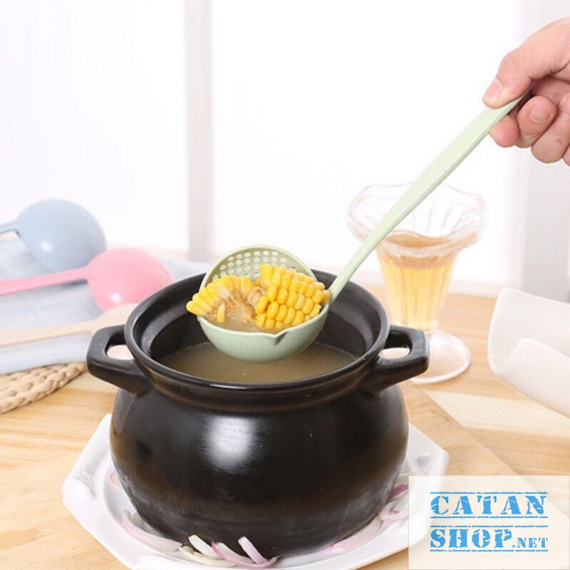 VÁ/MUỖNG MÚC CANH, ĂN LẨU 2IN1 CÓ LỖ THOÁT NƯỚC NHỰA LÚA MẠCH AN TOÀN VỆ SINH GD323-Muccanhlo