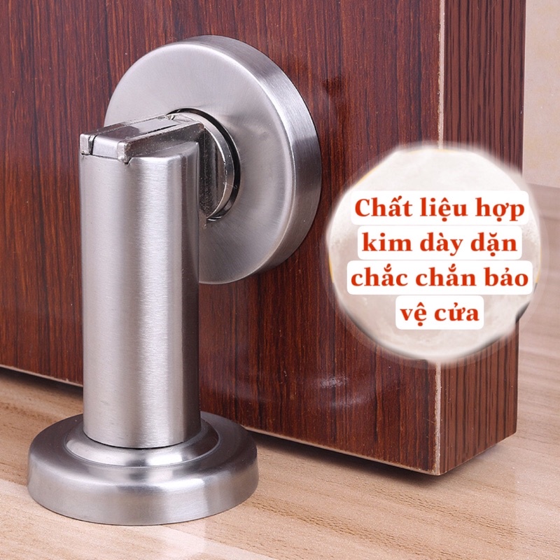 Chốt chặn cửa chống va đập vào tường, giữ cửa đỡ gió nhẹ, Chặn cửa nam châm kèm ốc vít
