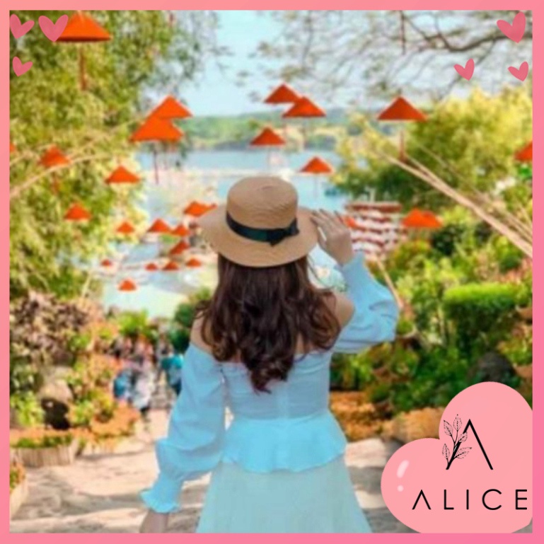 ✨hàng Quảng Châu✨ Nón Cói Đi Biển Vành Nhỏ Nơ Đen 🔥FREESHIP🔥 giá rẻ đẹp size lớn