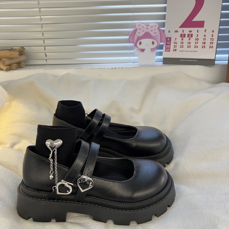 Giày lolita nữ độn đế cao,Giày da ulzzang nữ phong cách Hàn Quốc LT47