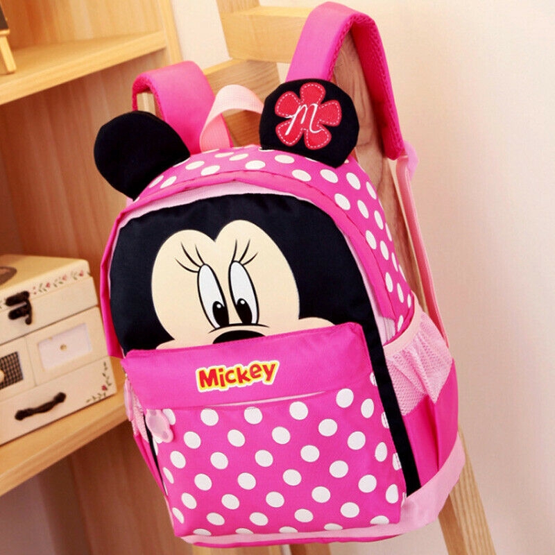 Mickey School Bag for Kids Boys Girls Cartoon Book Zipper High Capacity