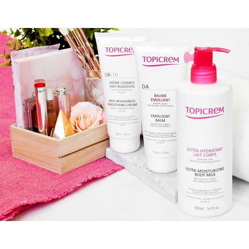Kem Lotion dưỡng thể body TOPICREM 500ml số 1 Pháp mềm mại da trong 24h