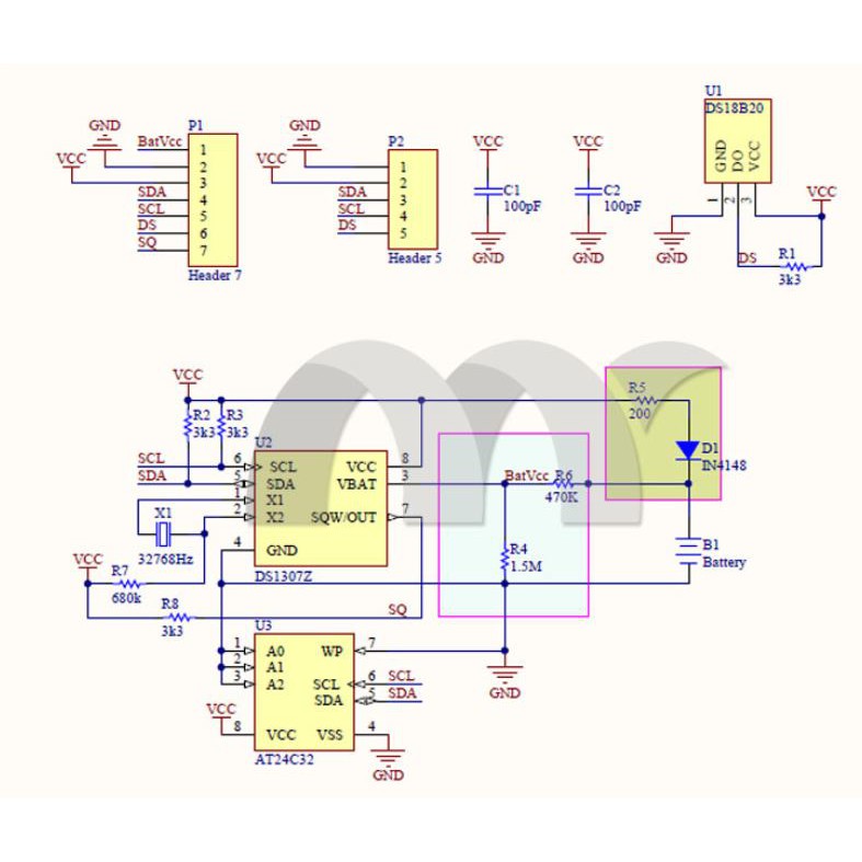 Module thời gian thực RTC nhỏ gọn I2C 24C32 bộ nhớ DS1307 clock