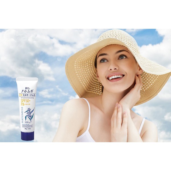 KEM CHỐNG NẮNG HATOMUGI SPF50+ PA++++ DƯỠNG ẨM VÀ LÀM SÁNG DA (TUÝP 80G)