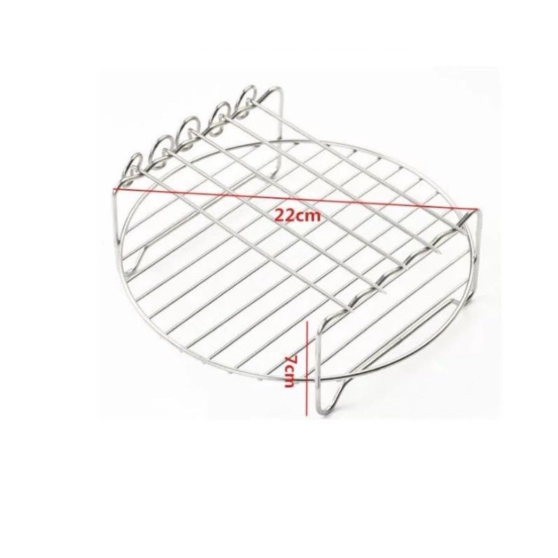 Vỉ nướng 2 tầng inox 304, kèm que xiên thịt