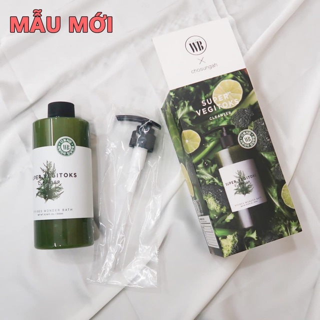 ( Mẫu mới 2019 - 300ml ) Sữa rửa mặt thải độc rau củ SUPER VEGITOKS Cleanser