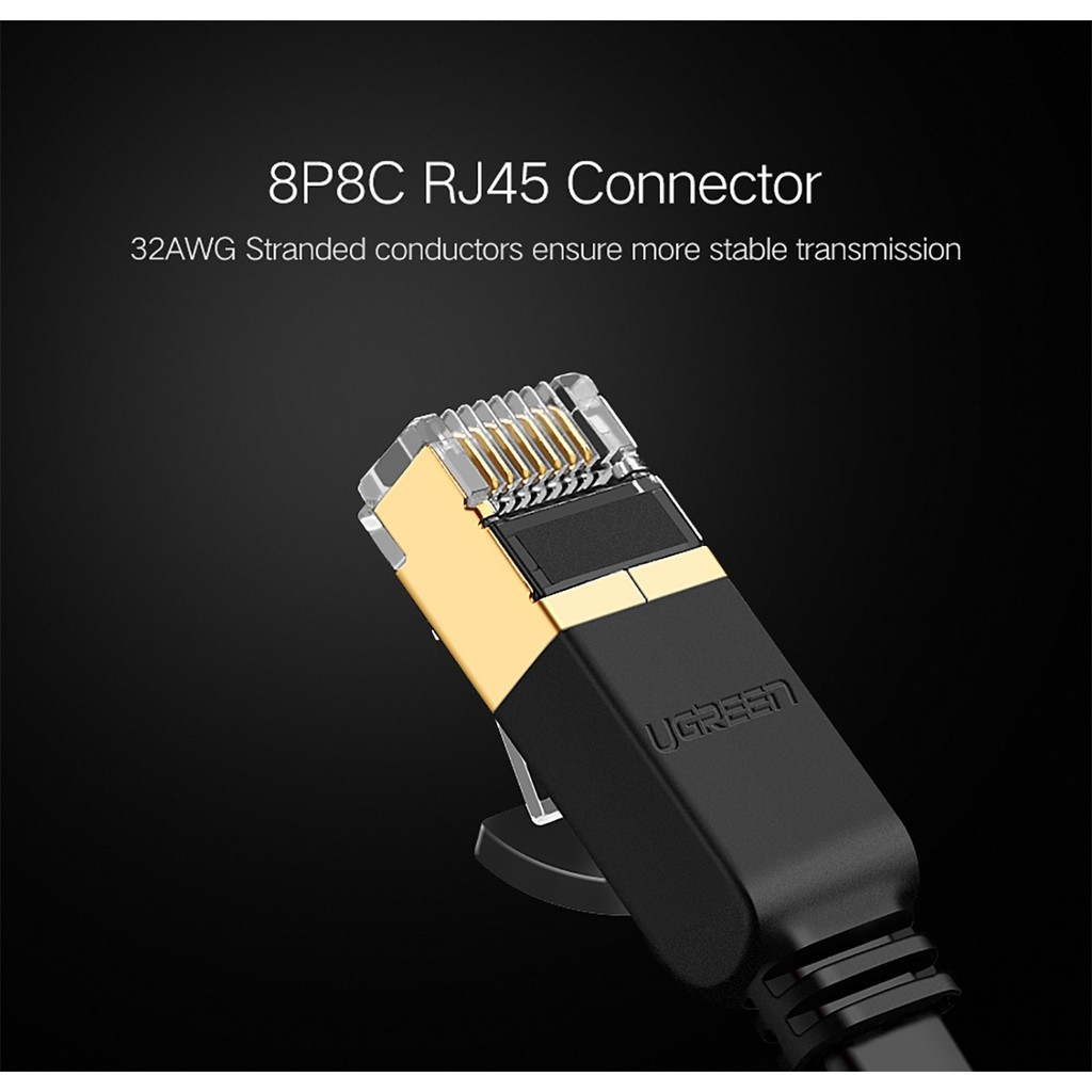 Cáp Mạng Dây Dẹp Cat7 STP 10Gbps Ugreen NW106 Chính Hãng