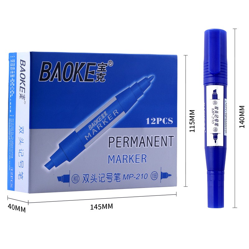 Bút Marker Đánh Dấu 2 đầu lớn BAOKE-MP210