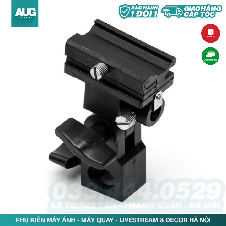 Đế giá đỡ đèn flash speedlite, Gá Dù và Gá gắn dù, ngằm kẹp dù tản sáng, chân đèn  - AUG Camera Hà nội