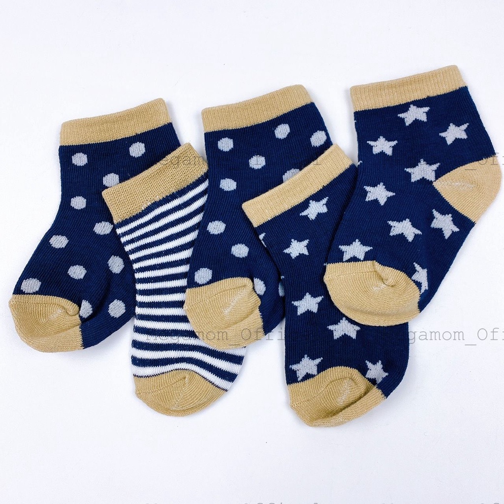 Set 5 đôi tất cho bé, tất cotton, vớ cho bé từ 0-3 tuồi