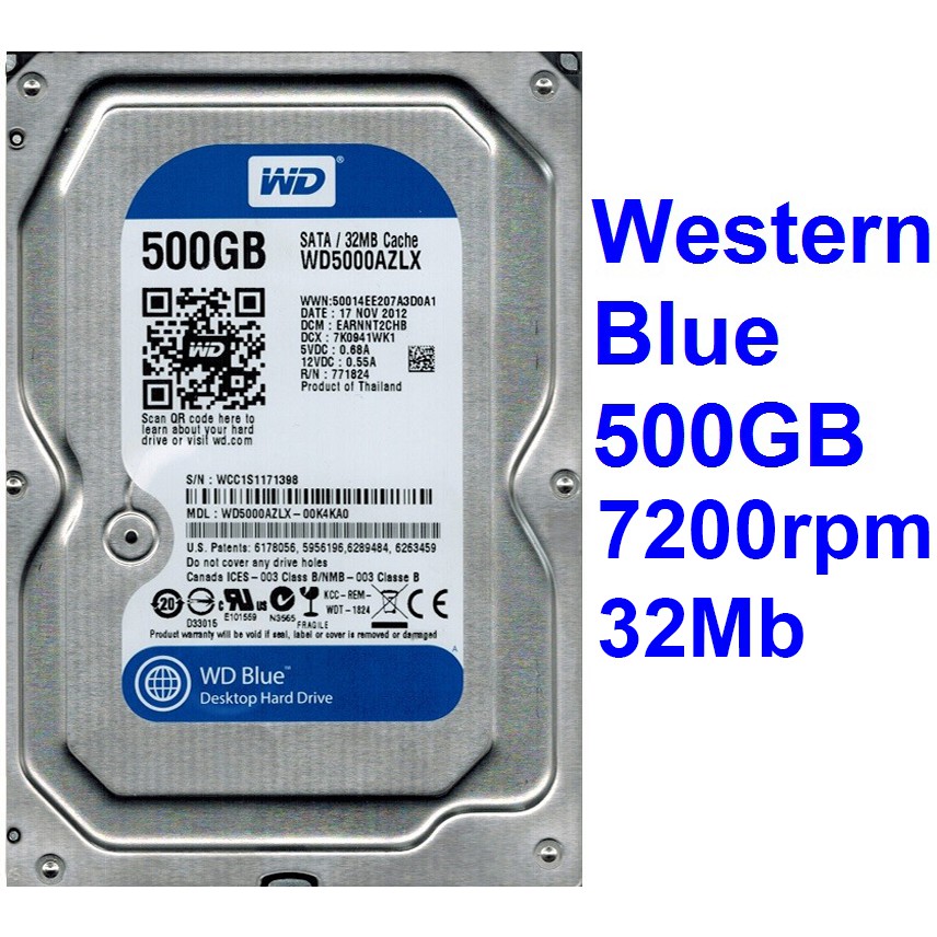 HDD 500G Western Blue mới bảo hành 24 tháng