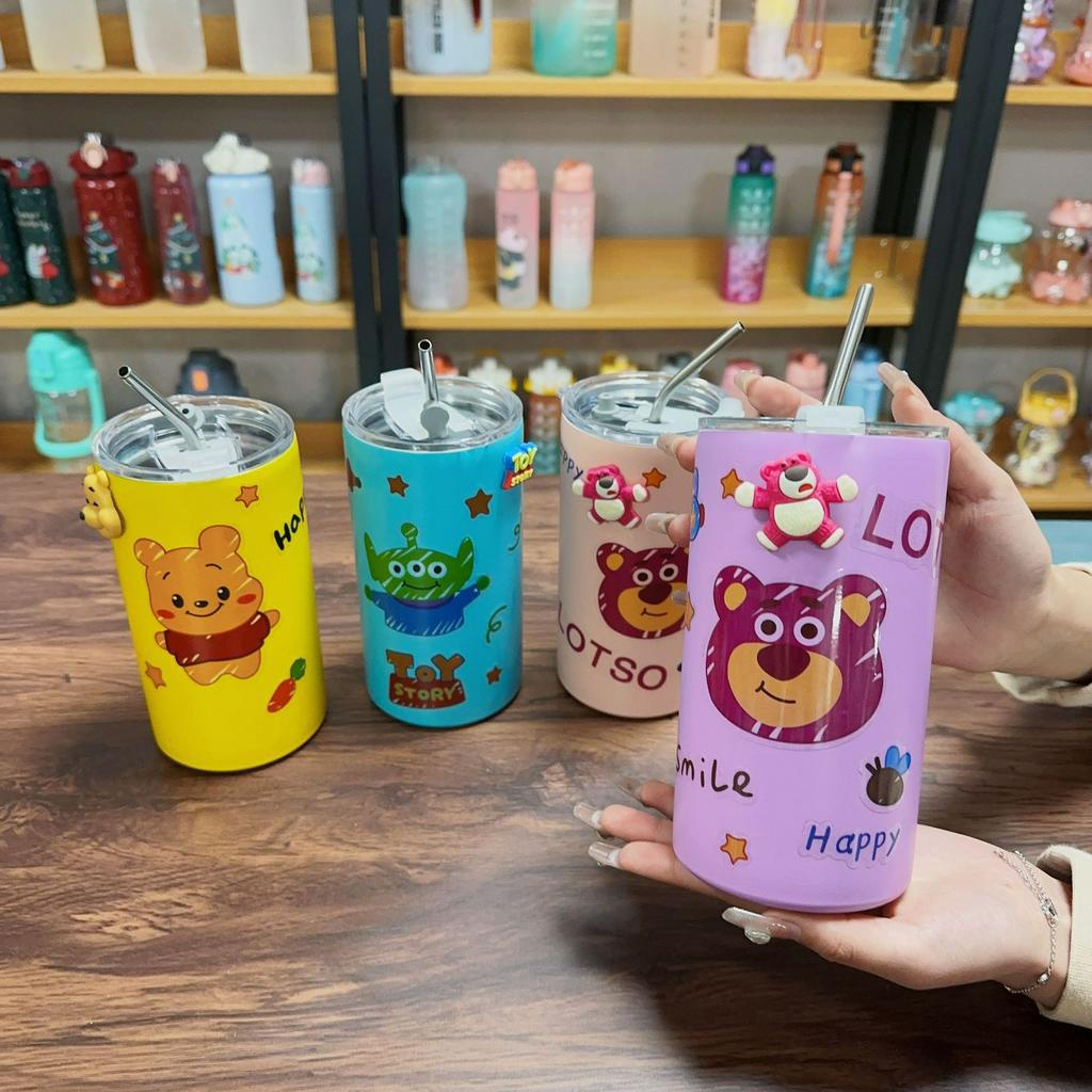 Cốc giữ nhiệt hoạt hình đáng yêu 600ml giữ nhiệt lâu trong vòng 8-12h
