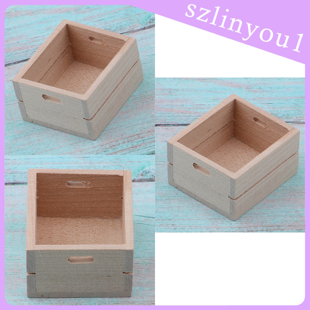 Bộ 3 Hộp Gỗ Mini 1: 12 Trang Trí Nhà Búp Bê