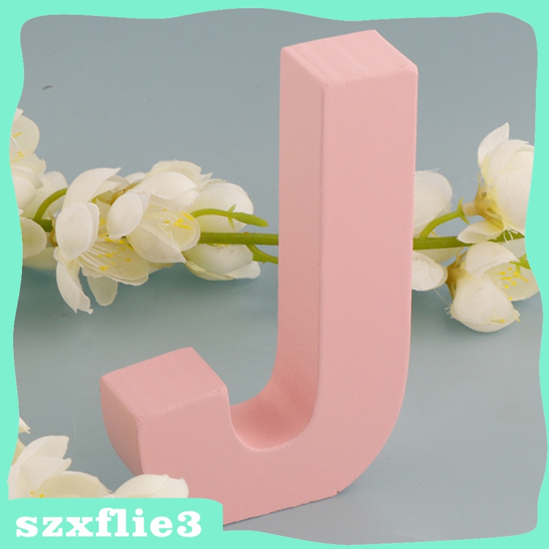 Bộ 26 Chữ Cái Bằng Gỗ Màu Hồng Treo Tường Trang Trí Szxflie3
