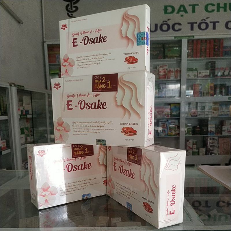 Combo3hộp Beauty Vitamin E - Osake Hoa anh thảo - điều hoà nội tiết dưỡng da chông lão hoá