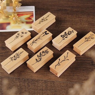 Con dấu gỗ họa tiết hoa lá p2